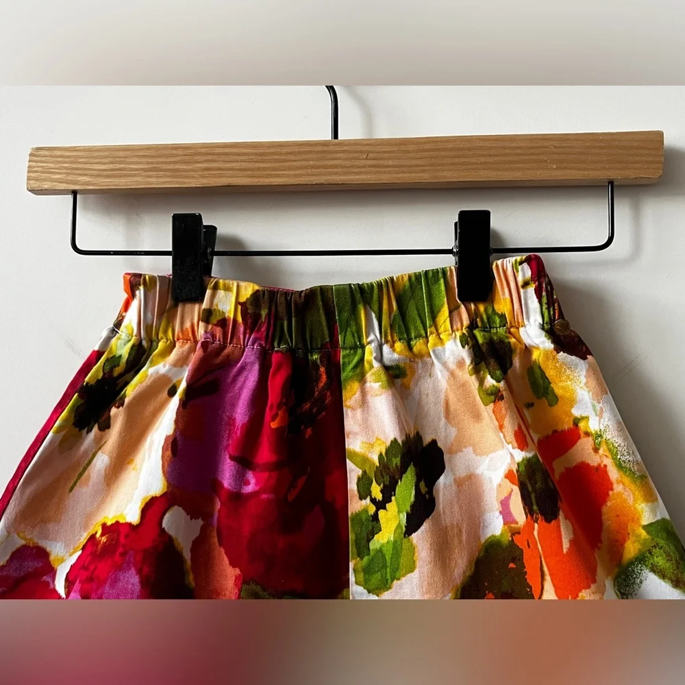 Paper Doll Colorful Floral Girls Skirt with ruffle